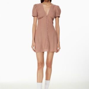 Elegant Mauve Button-Down Dress